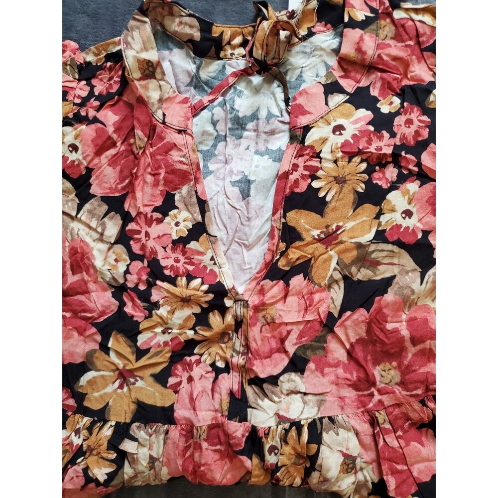 Cupshe Romantic Bouqet Floral Notched Neck Short Sleeve Mini Dress Size S - Picture 9 of 16